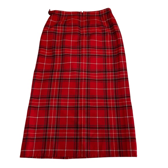 Crazy Horse Plaid Long Red Black Lightweight Maxi Skirt - Women’s 10 - Picture 6 of 10